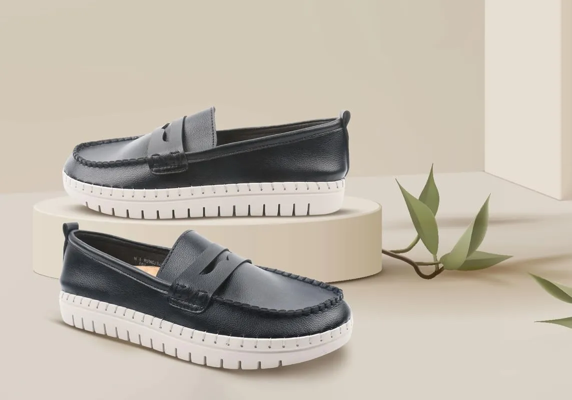 Glolily Elle Loafer Women's Comfort Sneaker - Orthotic Lightweight & Flexible Walking Shoes with Arch Support, Comfortable Casual Fashion Shoes for Women