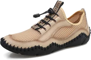 Gospt Mens Mesh Breathable Walking Shoes Slip-on Loafers Summer Beach Sandals
