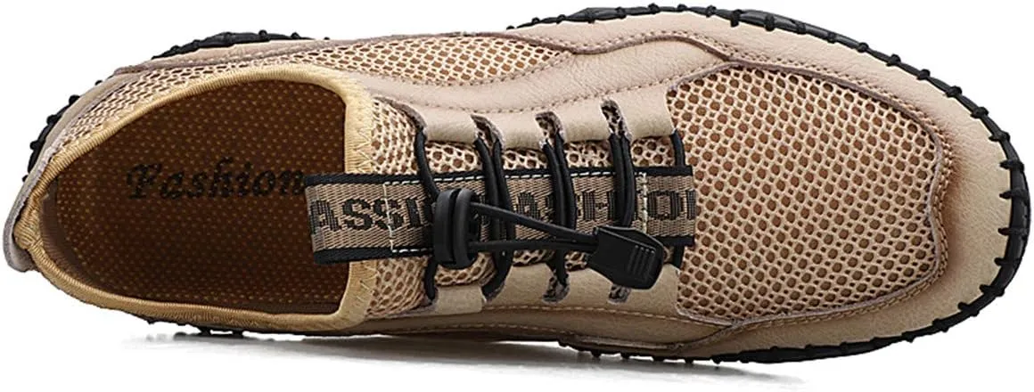 Gospt Mens Mesh Breathable Walking Shoes Slip-on Loafers Summer Beach Sandals