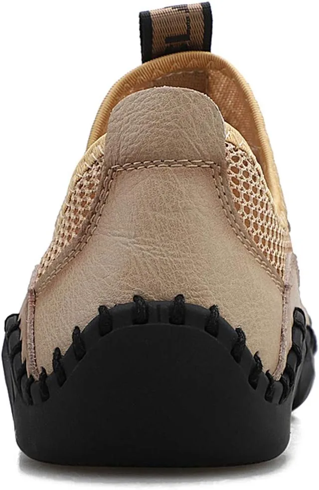 Gospt Mens Mesh Breathable Walking Shoes Slip-on Loafers Summer Beach Sandals