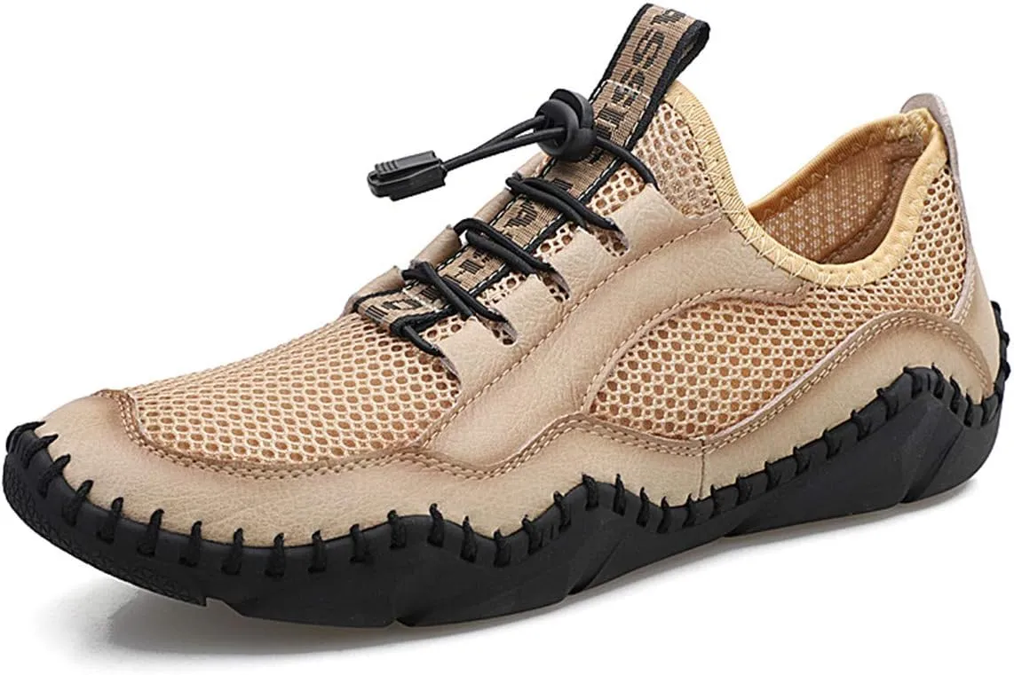 Gospt Mens Mesh Breathable Walking Shoes Slip-on Loafers Summer Beach Sandals