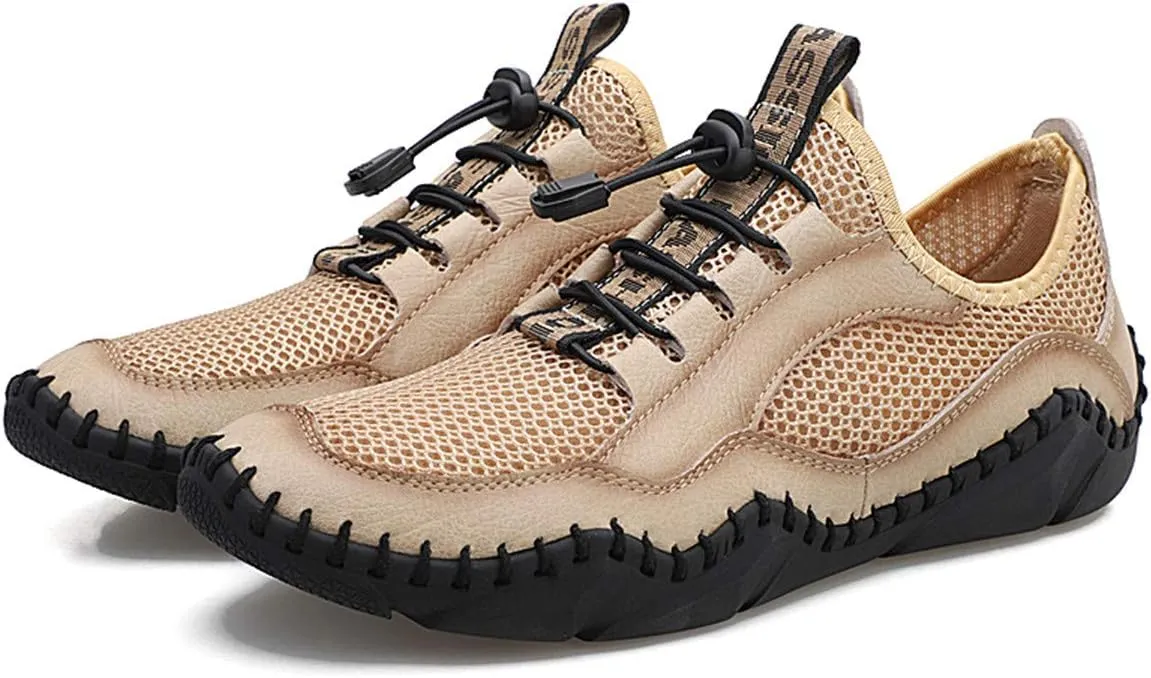 Gospt Mens Mesh Breathable Walking Shoes Slip-on Loafers Summer Beach Sandals
