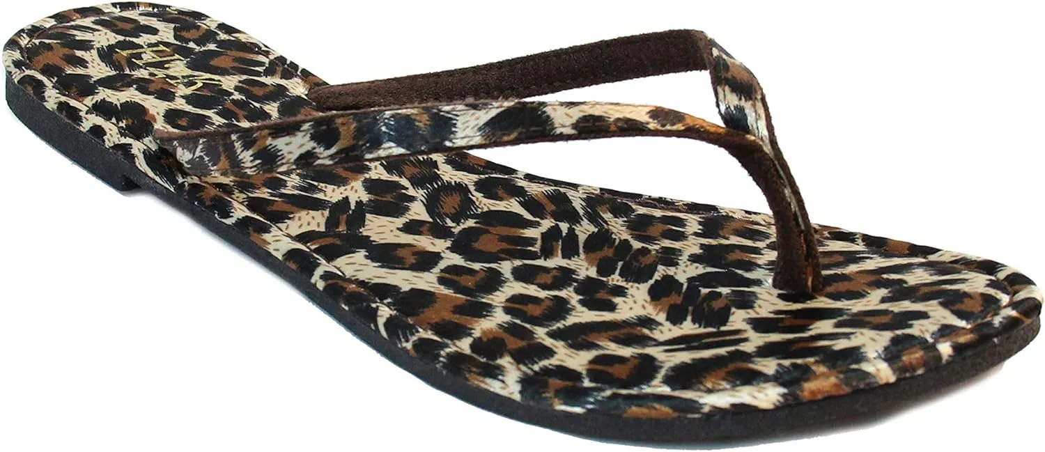 H2K Women's Glitter Flat Thong Sandal