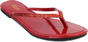 H2K Women's Glitter Flat Thong Sandal