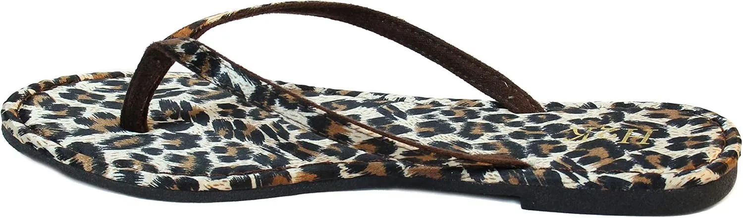 H2K Women's Glitter Flat Thong Sandal