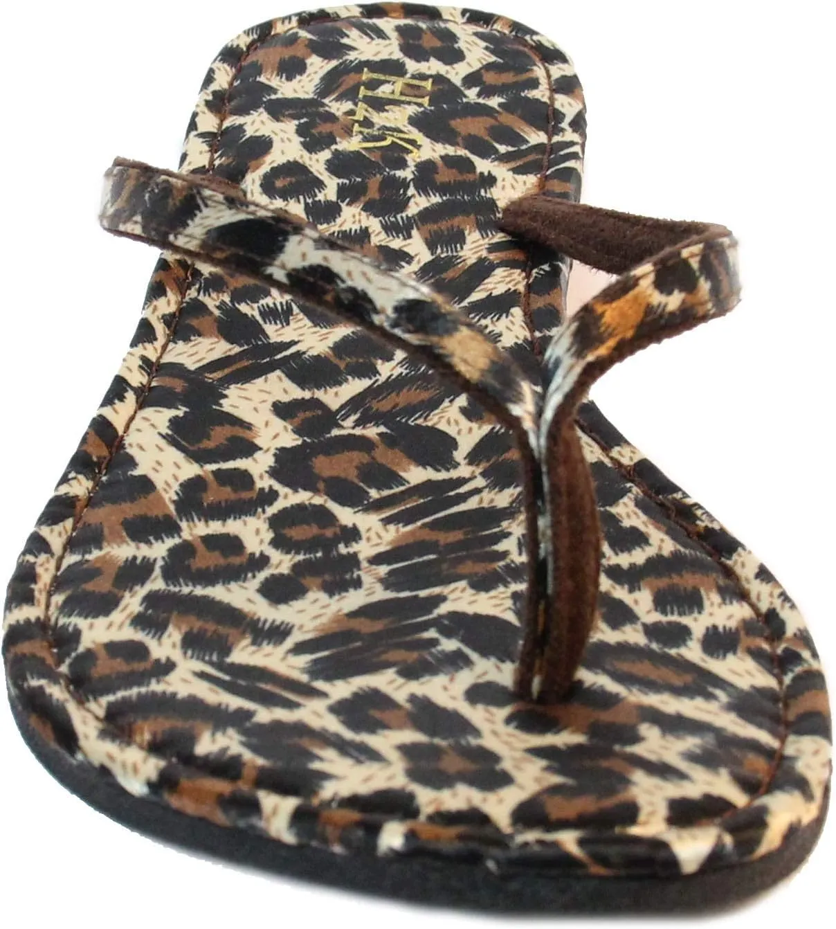 H2K Women's Glitter Flat Thong Sandal