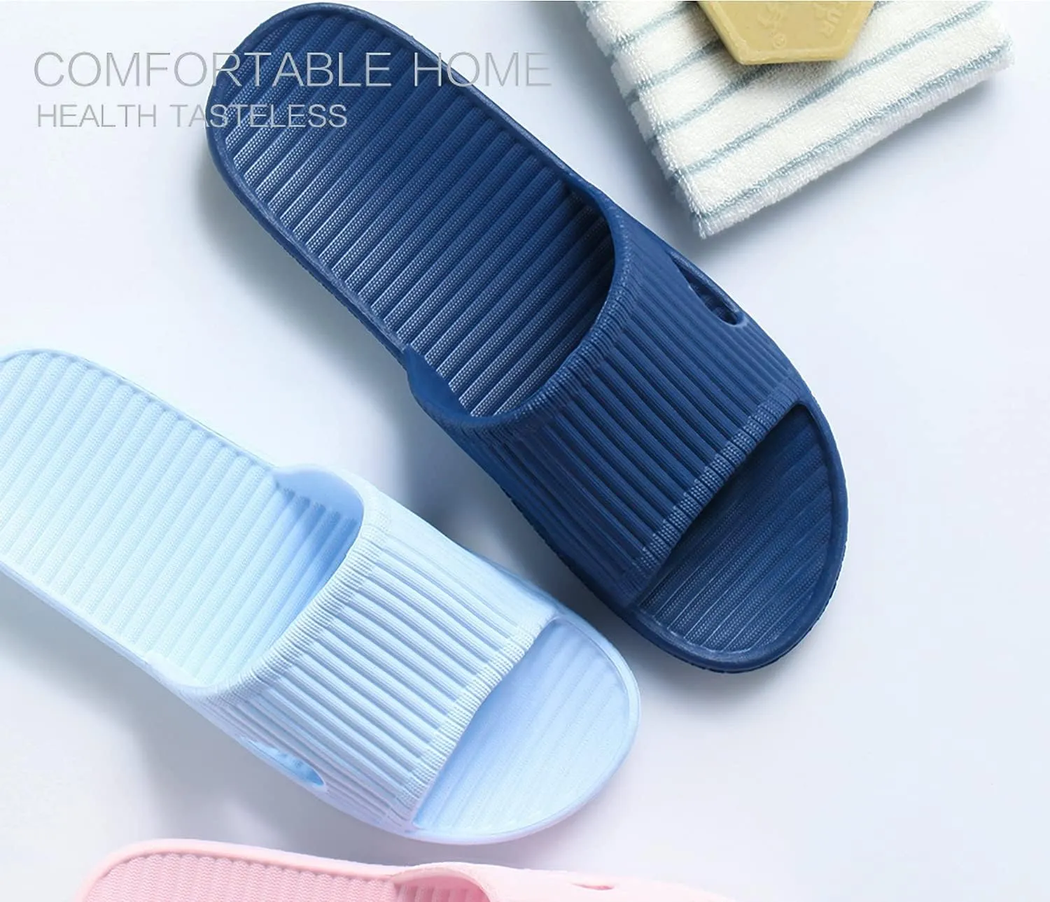 Happy Lily Shower Shoes, Women & Men’s Shower Slippers, Slides Sandals Pool Slides House Slippers Non-Slip Indoor Bathroom Shoes Beach Sandals
