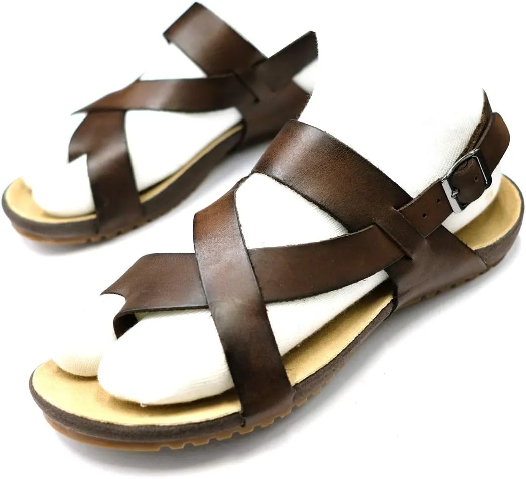 Harssidanzar Genuine Leather Sandals Mens for Outdoor Sandals Mens Adjustable Strap Sandals Leather Sandals Men GM202