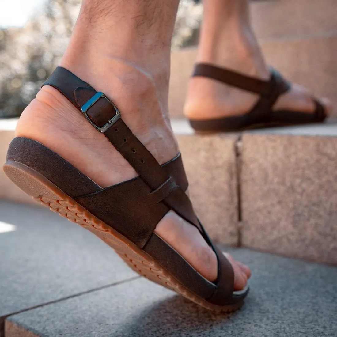 Harssidanzar Genuine Leather Sandals Mens for Outdoor Sandals Mens Adjustable Strap Sandals Leather Sandals Men GM202