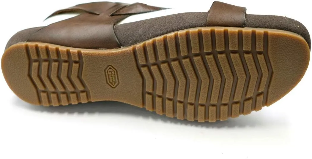 Harssidanzar Genuine Leather Sandals Mens for Outdoor Sandals Mens Adjustable Strap Sandals Leather Sandals Men GM202
