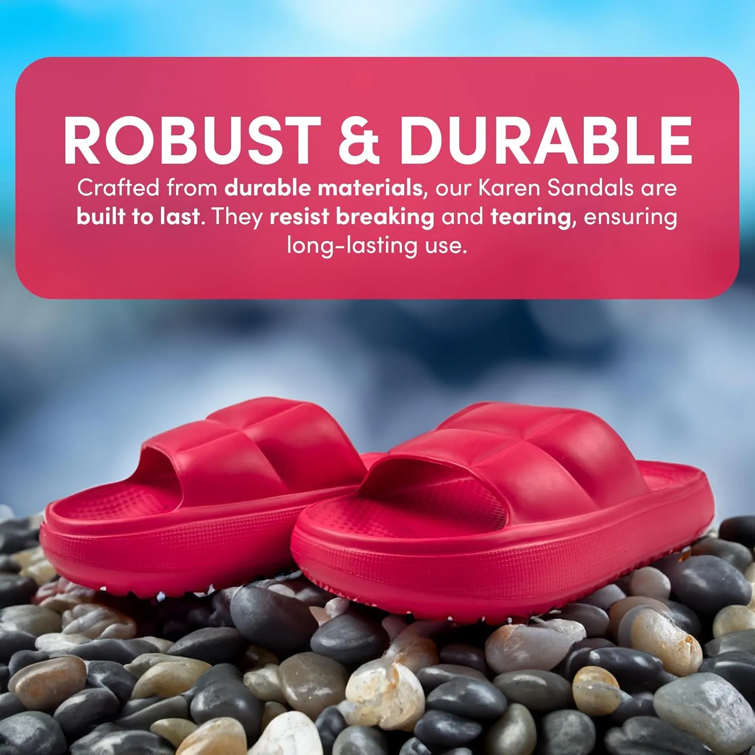 Helios Sandals with Flexible, Non-Slip, & Waterproof Material for Women, Men, Children, One Buckle Rubber Unisex Eva Sandals for Summer