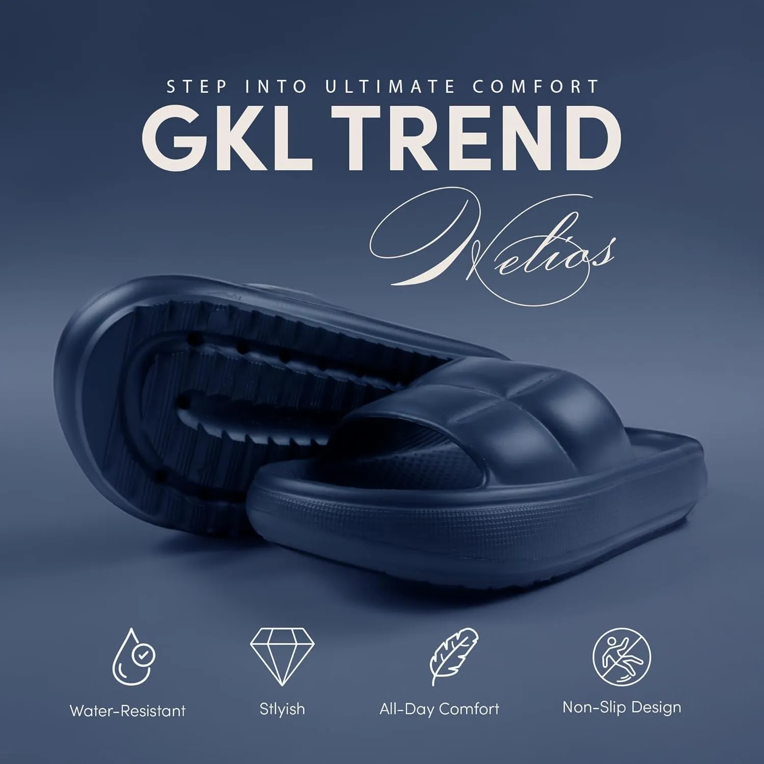 Helios Sandals with Flexible, Non-Slip, & Waterproof Material for Women, Men, Children, One Buckle Rubber Unisex Eva Sandals for Summer