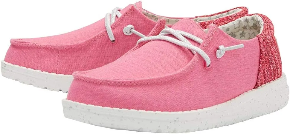 Hey Dude Girl's Wendy Youth Multiple Sizes & Colors | Girl’s Shoes | Girl’s Lace Up Loafers | Lightweight & Comfortable