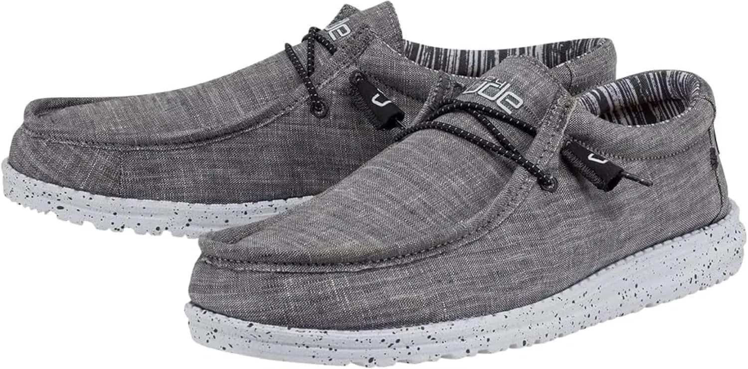 Hey Dude Men's Wally Chambray | Men's Loafers | Men's Slip On Shoes | Comfortable & Light-Weight