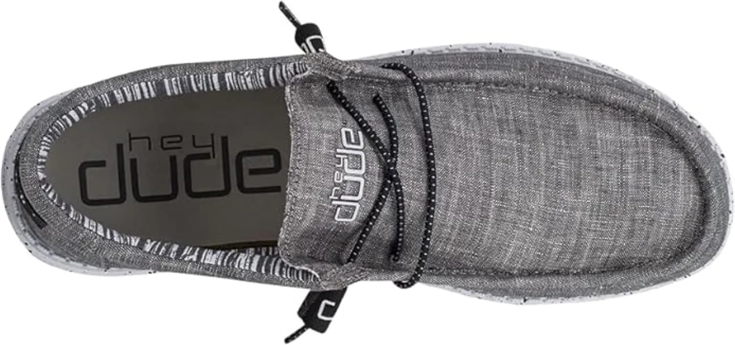 Hey Dude Men's Wally Chambray | Men's Loafers | Men's Slip On Shoes | Comfortable & Light-Weight