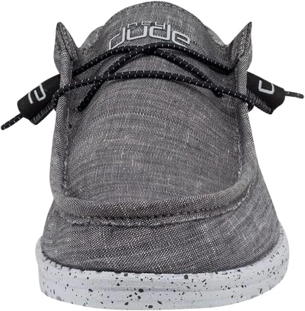 Hey Dude Men's Wally Chambray | Men's Loafers | Men's Slip On Shoes | Comfortable & Light-Weight