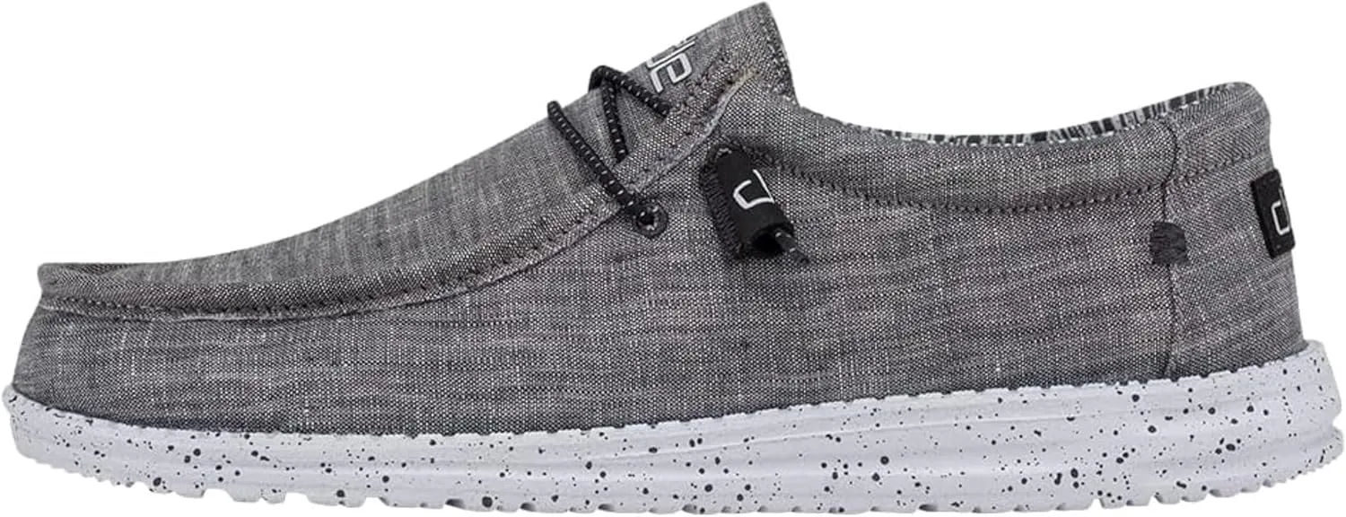 Hey Dude Men's Wally Chambray | Men's Loafers | Men's Slip On Shoes | Comfortable & Light-Weight