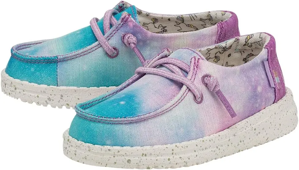 Hey Dude Toddler Wendy Sparkle | Toddler Loafers | Kids Slip on Shoes | Comfortable & Light-Weight