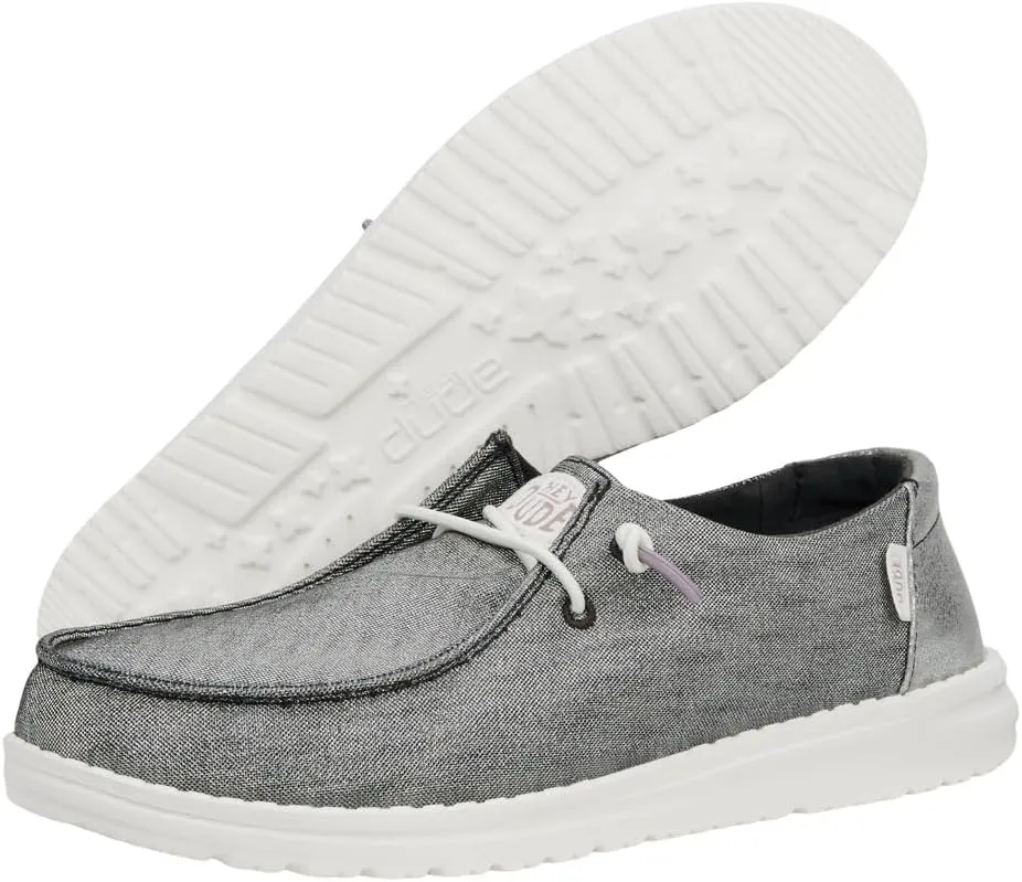 Hey Dude Wendy Metallic Sparkle Charcoal