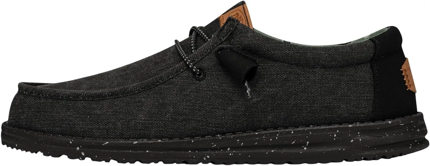 HEYDUDE Men's Wally Washed Canvas, Men’s Shoes, Slip-on Loafers, Comfortable & Light-Weight