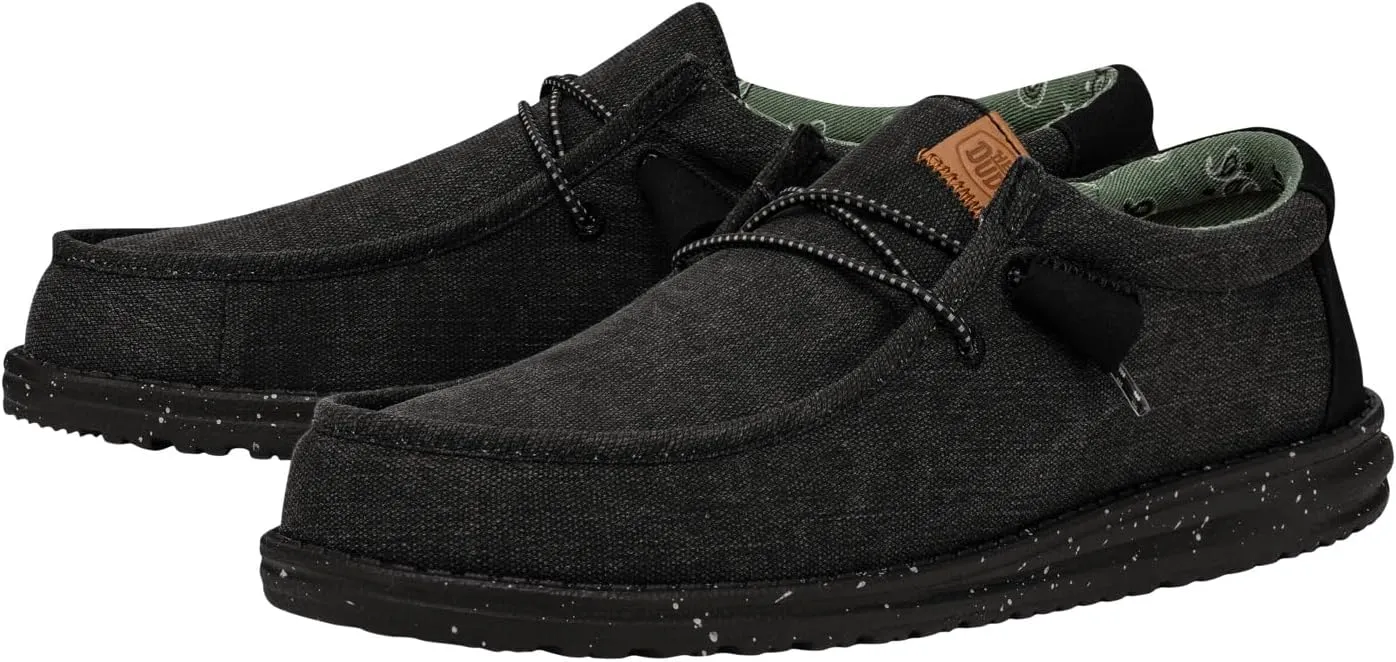 HEYDUDE Men's Wally Washed Canvas, Men’s Shoes, Slip-on Loafers, Comfortable & Light-Weight