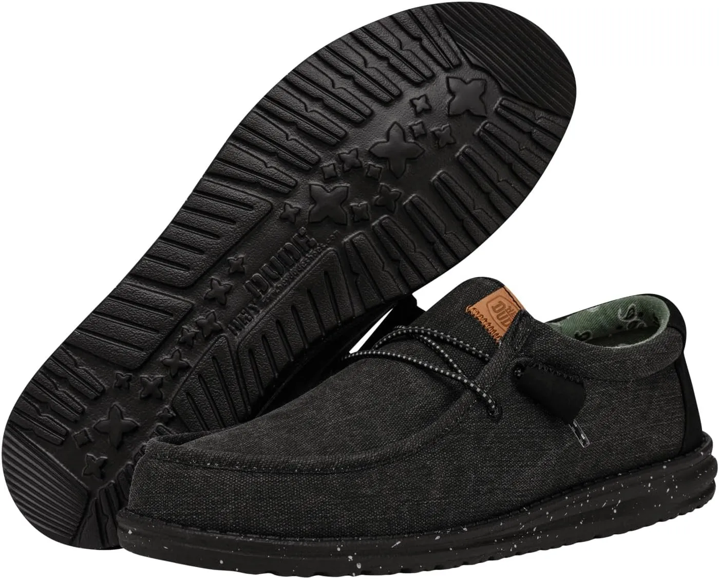 HEYDUDE Men's Wally Washed Canvas, Men’s Shoes, Slip-on Loafers, Comfortable & Light-Weight