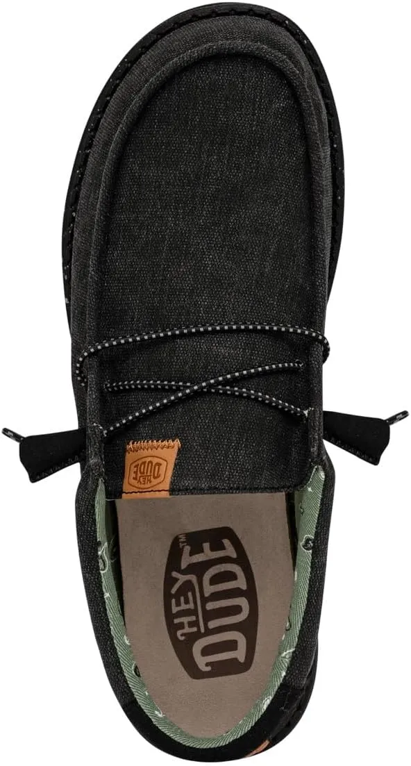 HEYDUDE Men's Wally Washed Canvas, Men’s Shoes, Slip-on Loafers, Comfortable & Light-Weight