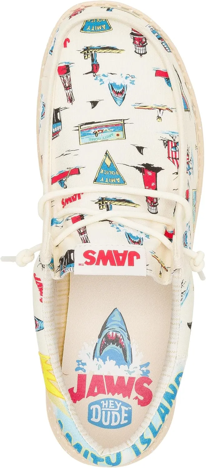 HEYDUDE Wally Funk Jaws Cream/Multi Men's Shoes, Men's Slip-on Loafers, Comfortable & Light-Weight