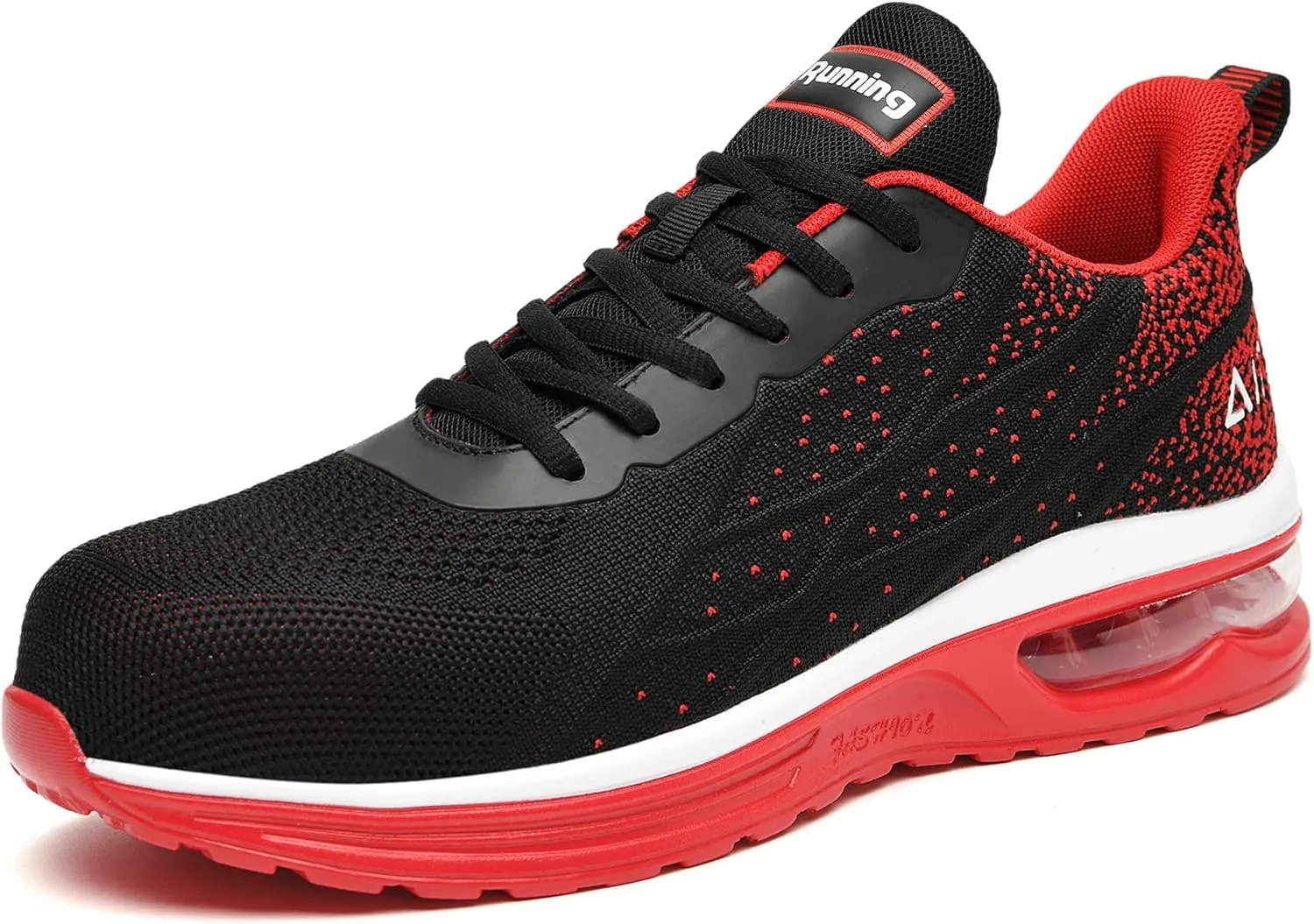 HiHatide Steel Toe Shoes for Men Work Shoes Safety Sneakers Air Cushion Lightweight Slip Resistant Breathable Comfortable