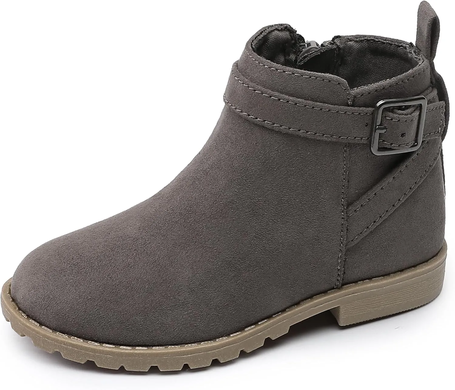HOMEHOT Girls Ankle Boots Suede Leather Side Zipper Low Heels short (toddler/littile kids)