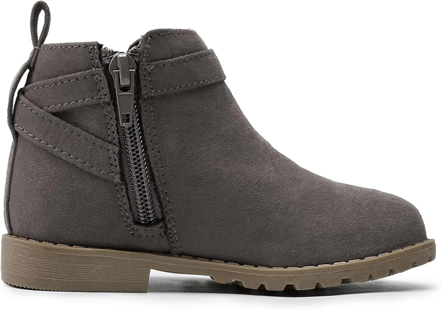 HOMEHOT Girls Ankle Boots Suede Leather Side Zipper Low Heels short (toddler/littile kids)