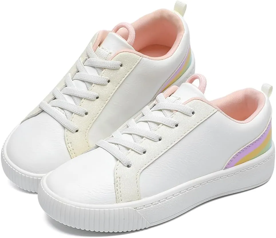 HOMEHOT Girls Sneaker Slip on Shoes for Girls White (Toddler/Little Kid/Big Kid)