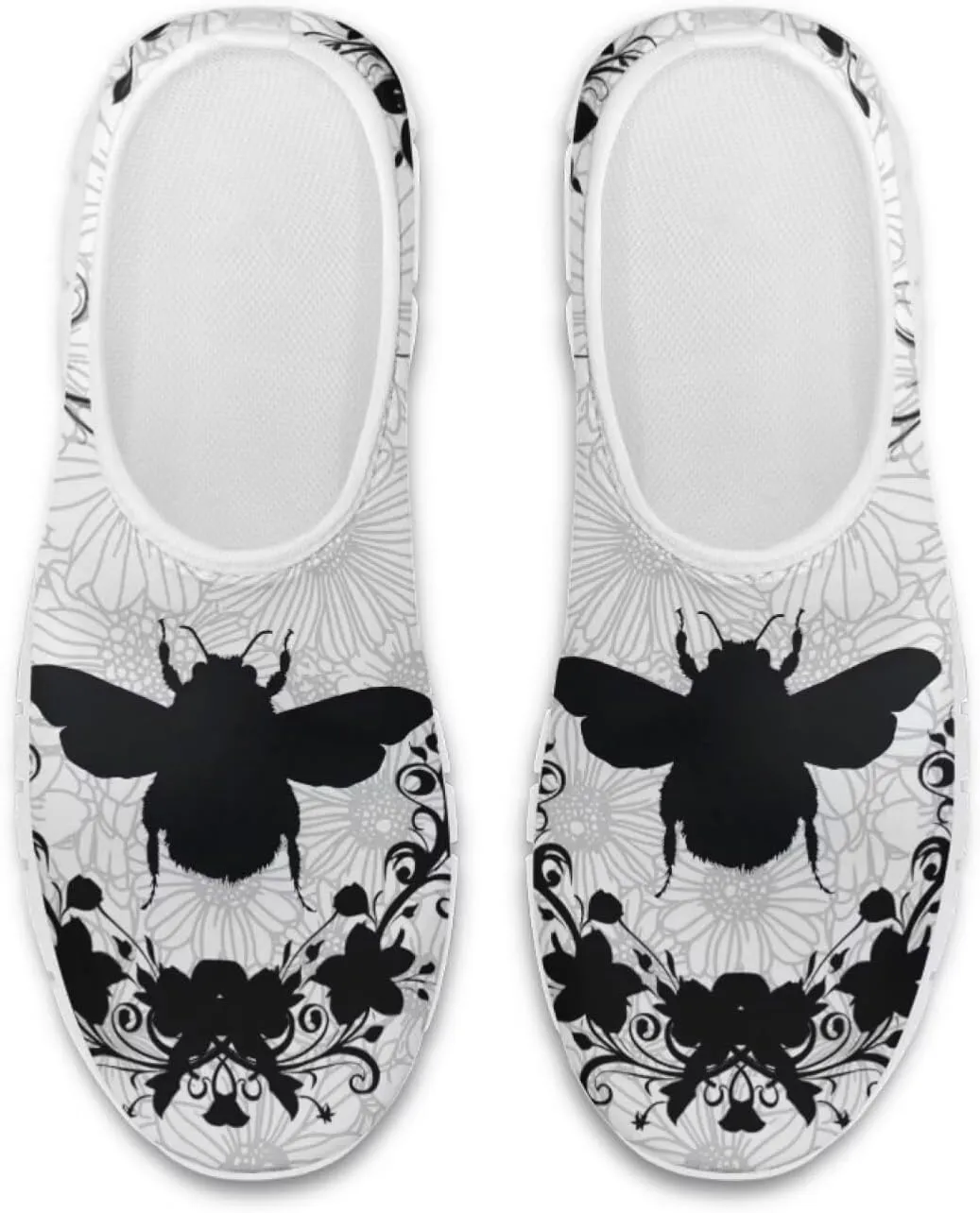 Howilath Boho Flower Slip on Shoes for Men Women Animal Print Casual Loafers Running Sneakers Anti-Skid Fashion Shoes