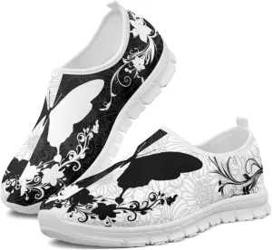 Howilath Boho Flower Slip on Shoes for Men Women Animal Print Casual Loafers Running Sneakers Anti-Skid Fashion Shoes