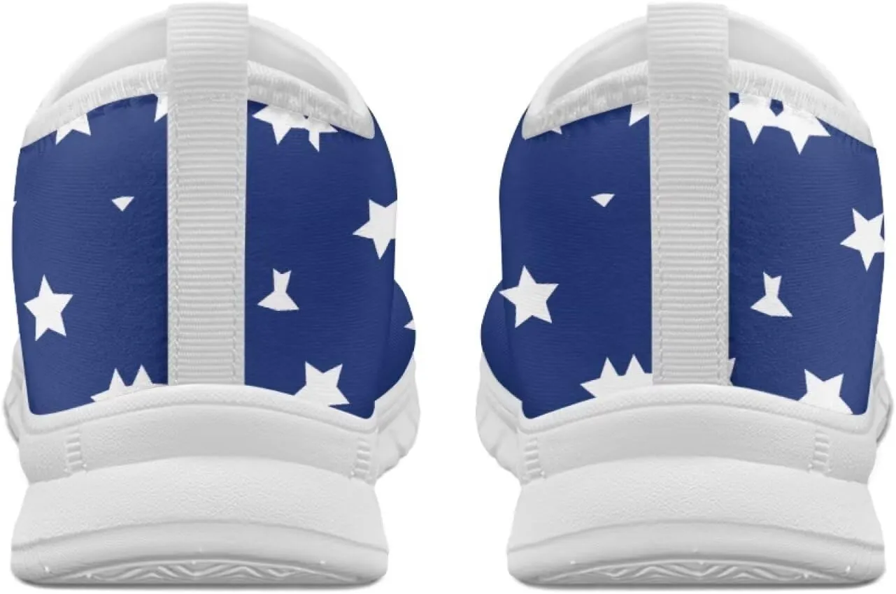 Howilath Flag Print Mens Slip on Shoes Casual Running Sneakers Anti-Skid Loafers with EVA Sole