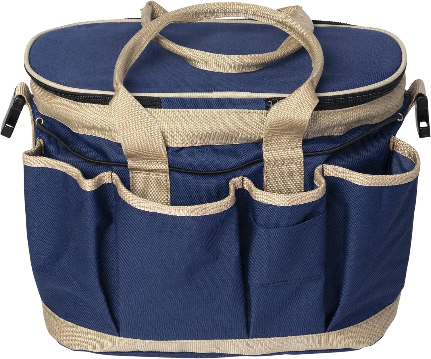 Huntley Equestrian Deluxe Grooming Bag Perfectly Designed Easy Access Multi Pocket Zipper Top Closure Double Handles Shoulder Strap Exterior Pockets