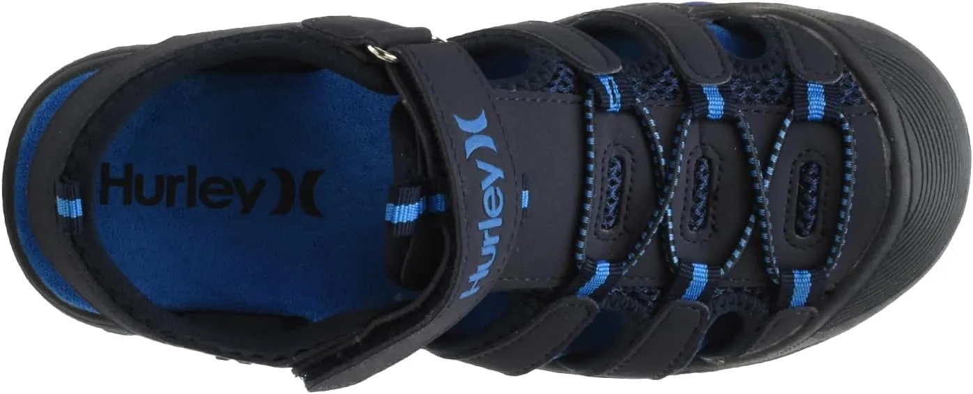 Hurley Kid's and Toddlers Water Sandals - Beach Sandals for Boys and Girls, Lightweight Durable Closed Toe with Adjustable Upper for Outdoors, Water Play and Pool Champ