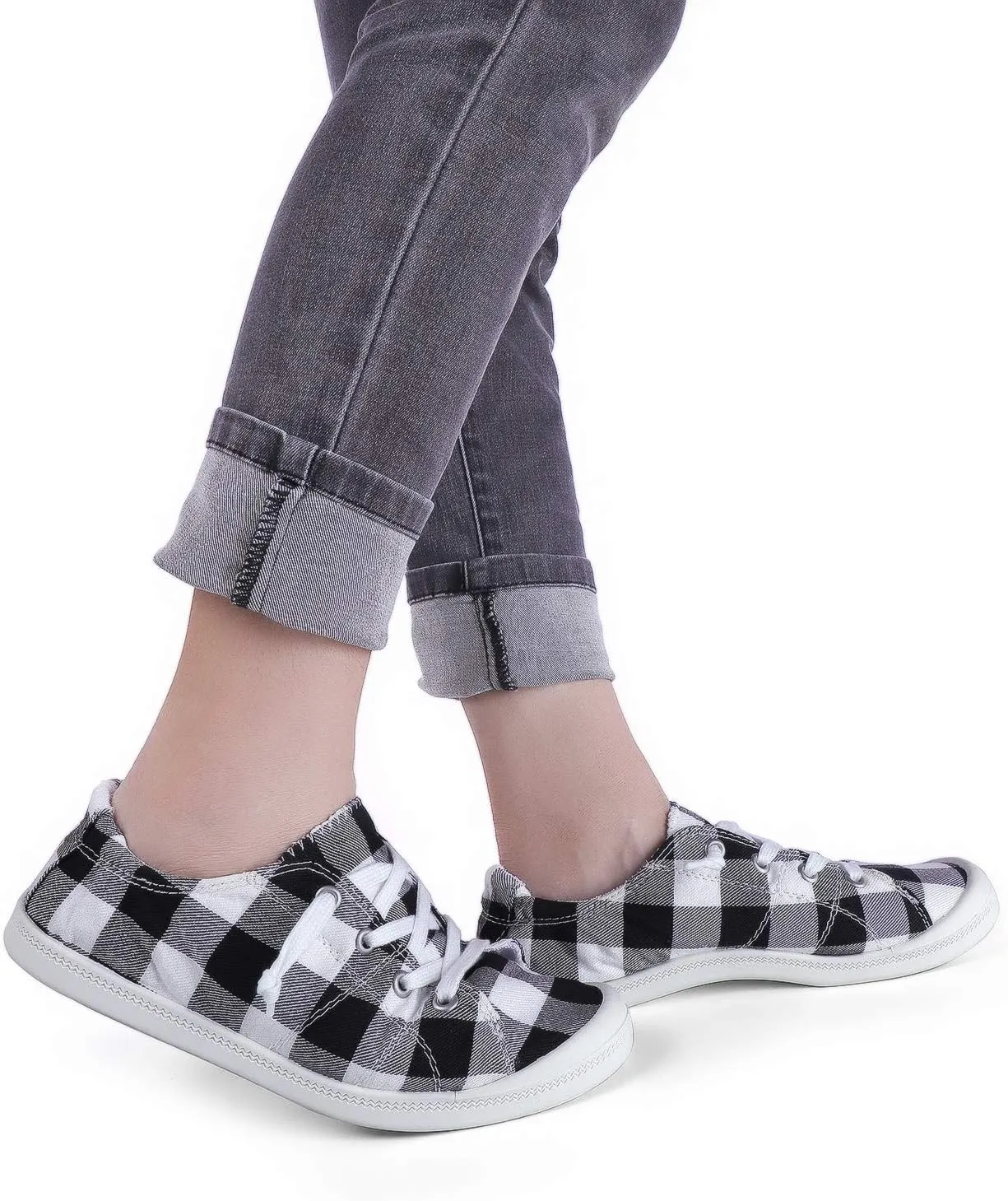Hxlber Women's Low Top Sneaker - Round Toe Comfort Casual Canvas Shoes Fashion Sneakers for Walking for Women
