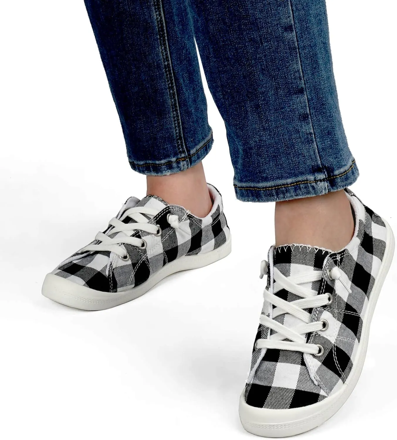 Hxlber Women's Low Top Sneaker - Round Toe Comfort Casual Canvas Shoes Fashion Sneakers for Walking for Women
