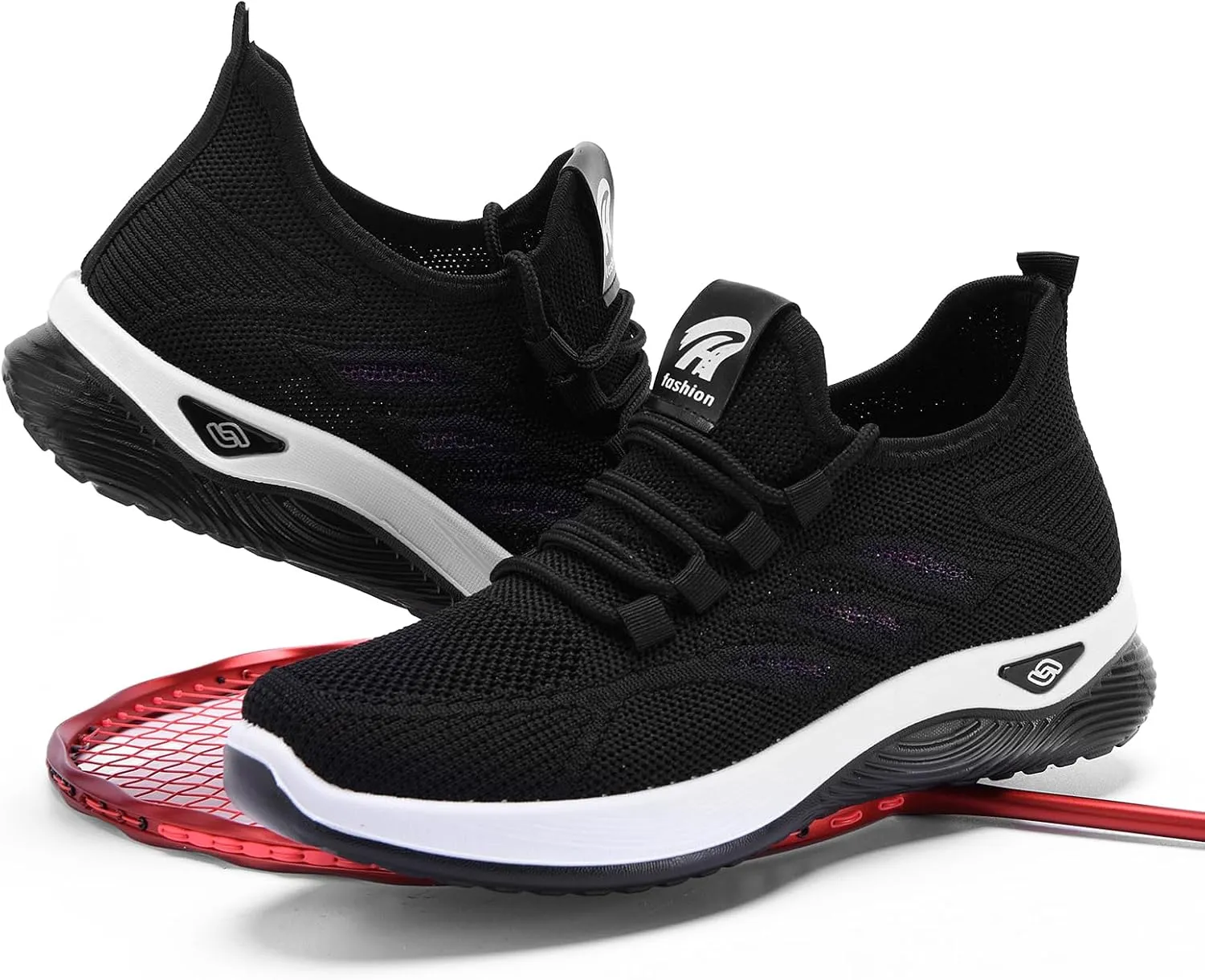ihinzry Women's Flying Woven Sneakers Lightweight Comfortable Mesh Walking Shoes Outdoor Non Slip Breathable Tennis Shoes
