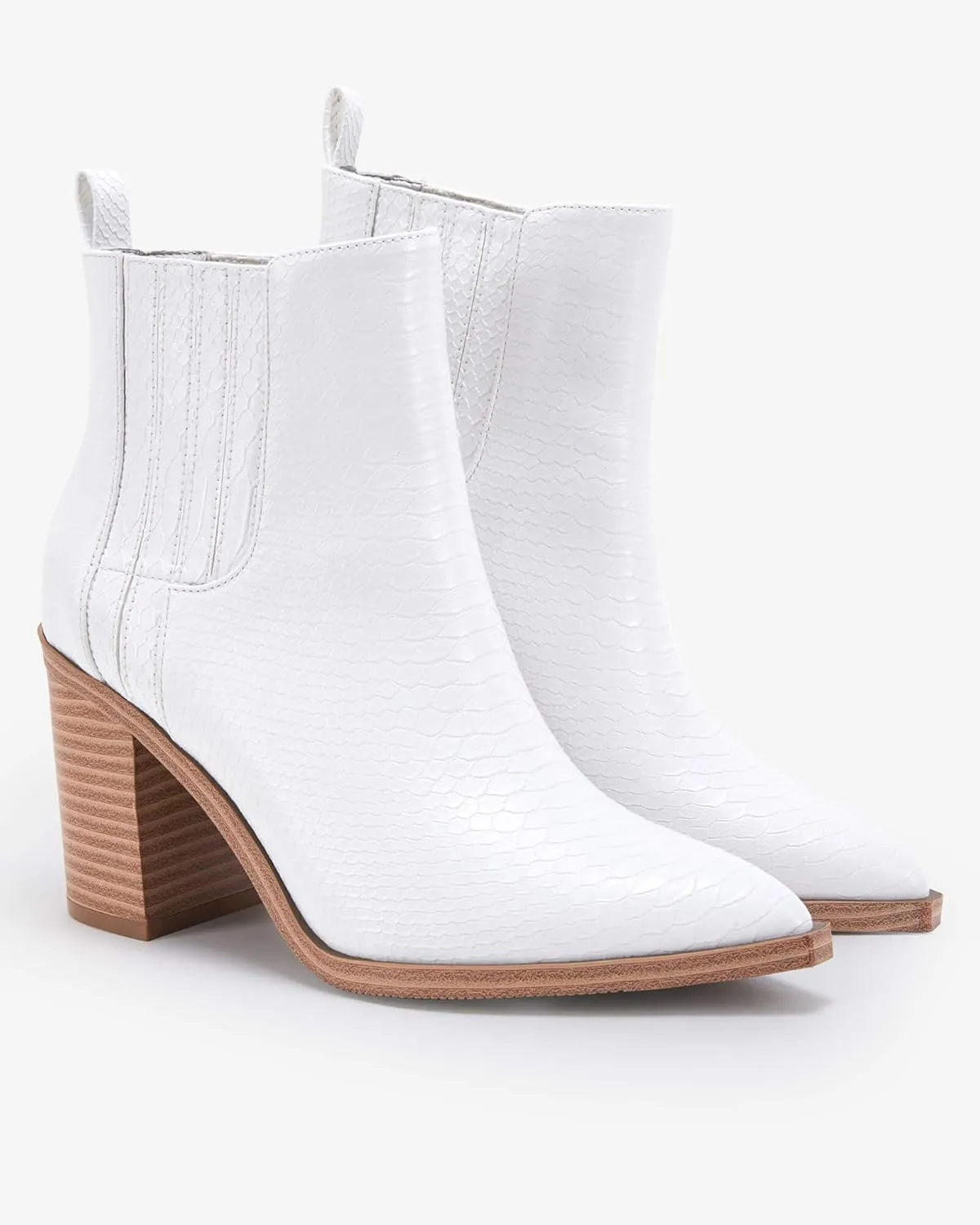 Imily Bela Womens Ankle Boots Pointed Toe Chunky Stacked Mid Heeled Faux Suede Leather Booties