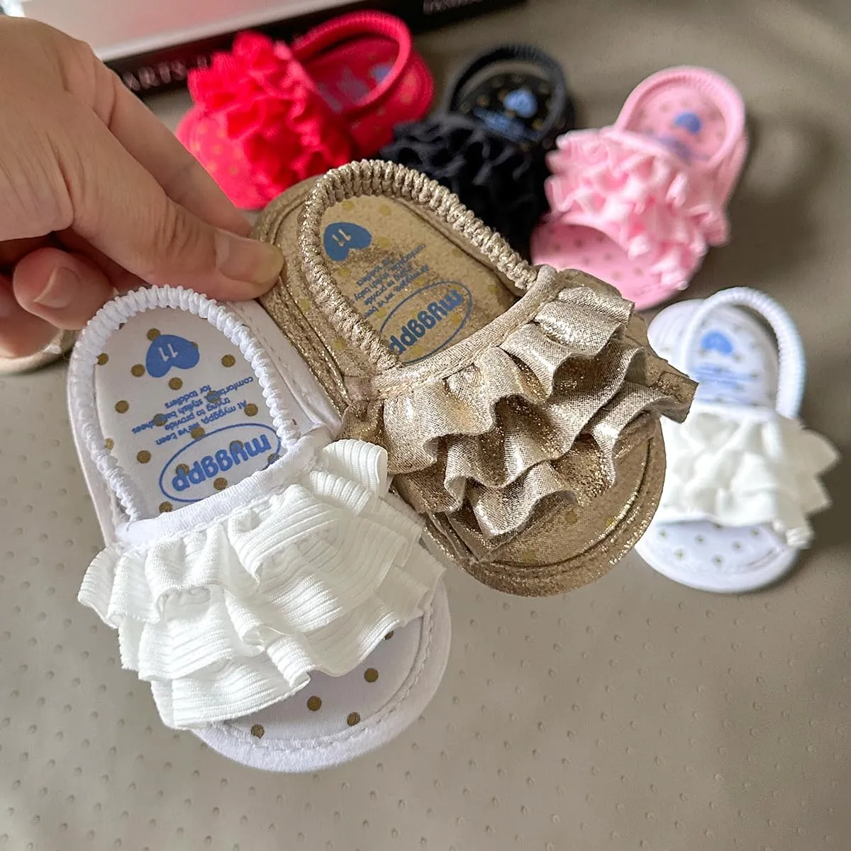 Infant Baby Boys Girls Sandals Summer Baby Wedding Dress Flat Shoes Newborn Crib Shoes First Walkers Prewalkers Shoes