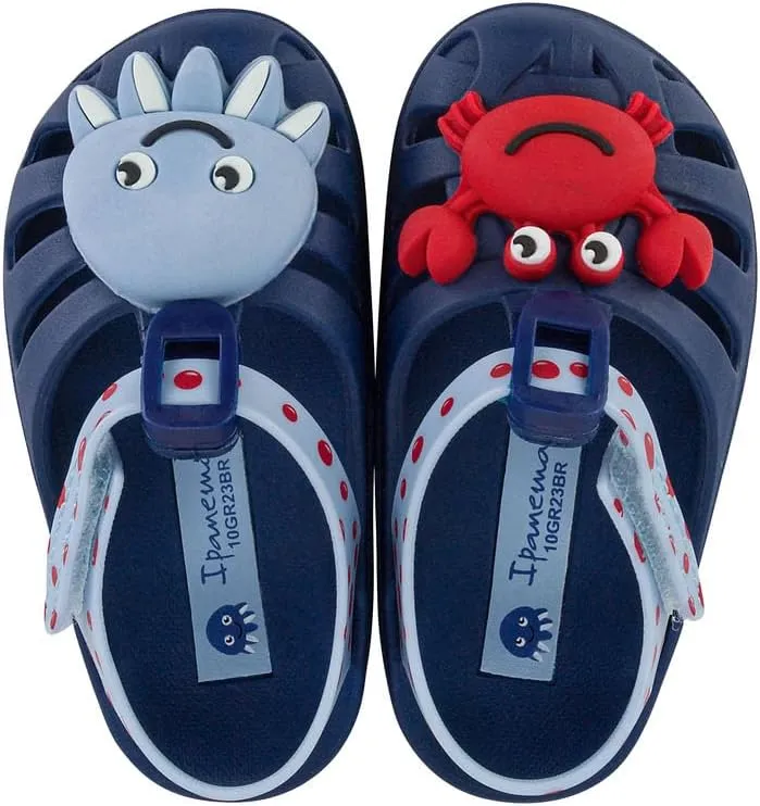 Ipanema Summer Baby Sandals - Closed-Toe Sandals for Toddlers with Velcro Closure, Easy On/Off, Comfy, Breathable, Lightweight, Water Resistant PVC