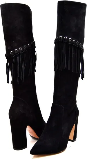 Italy 13" Slim Calf Women Dress Suede Boots