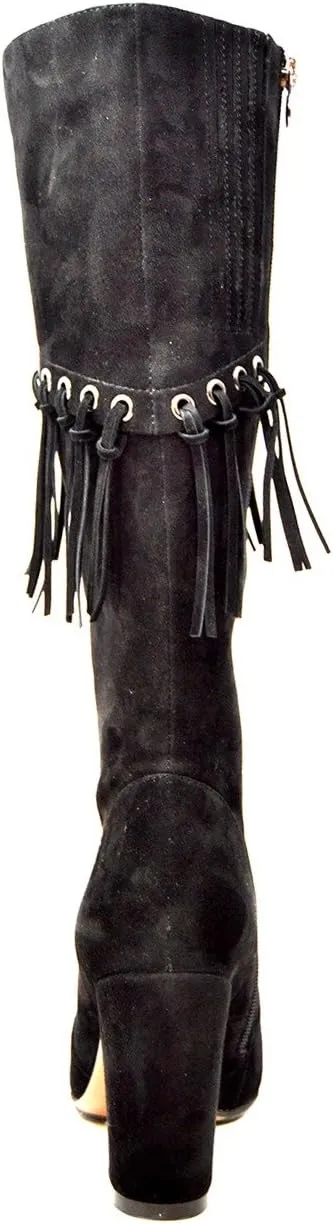 Italy 13" Slim Calf Women Dress Suede Boots