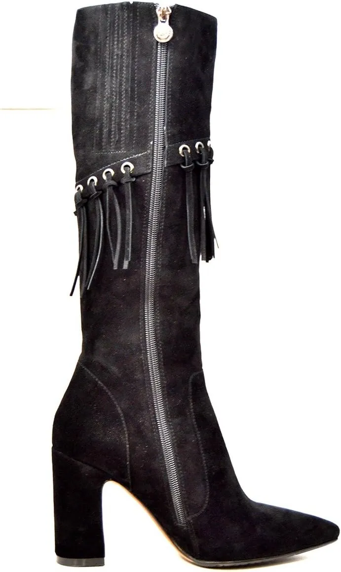 Italy 13" Slim Calf Women Dress Suede Boots