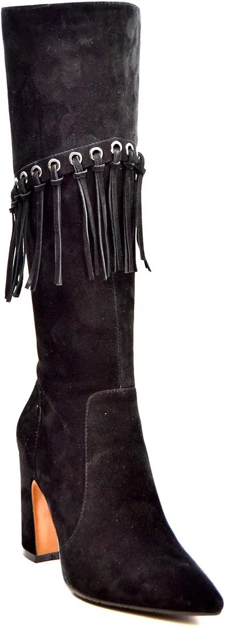 Italy 13" Slim Calf Women Dress Suede Boots