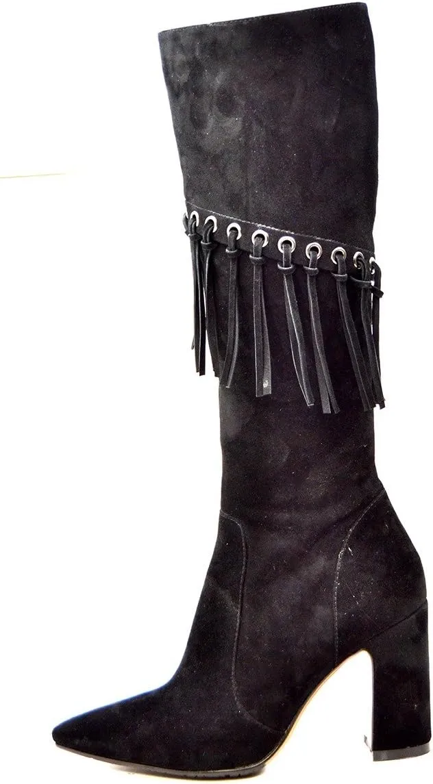 Italy 13" Slim Calf Women Dress Suede Boots