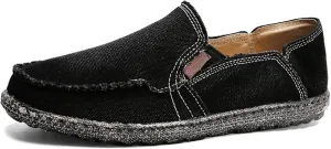 JAMONWU Men's Slip on Shoes Cloth Shoes Deck Shoes Canvas Leisure Vintage Casual Loafer Boat Shoes