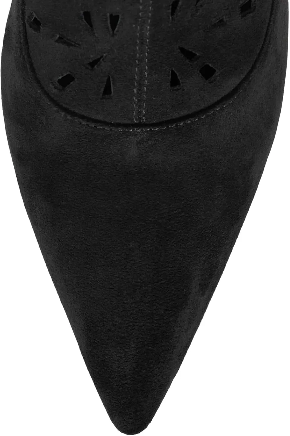 Jeffrey Campbell Adonia Black Suede Perforated Stiletto Heel Pointed Toe Boots